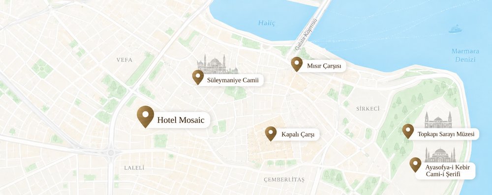 Mosaic Hotel Istanbul konum haritası